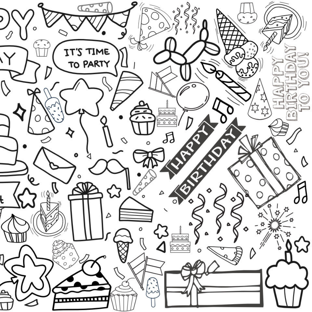 Birthday Party Coloring Tablecloth | Kids Activity