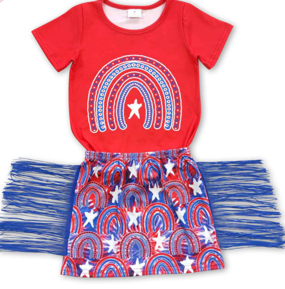 4th Of July Rainbow Skirt