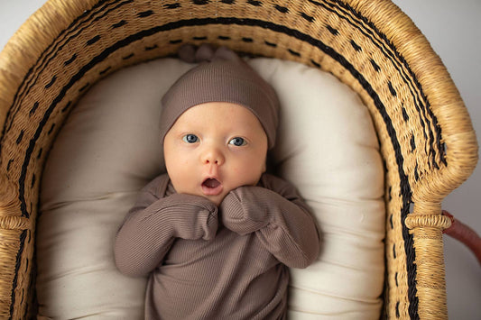 Cocoa Knotted Newborn Gown + Hat