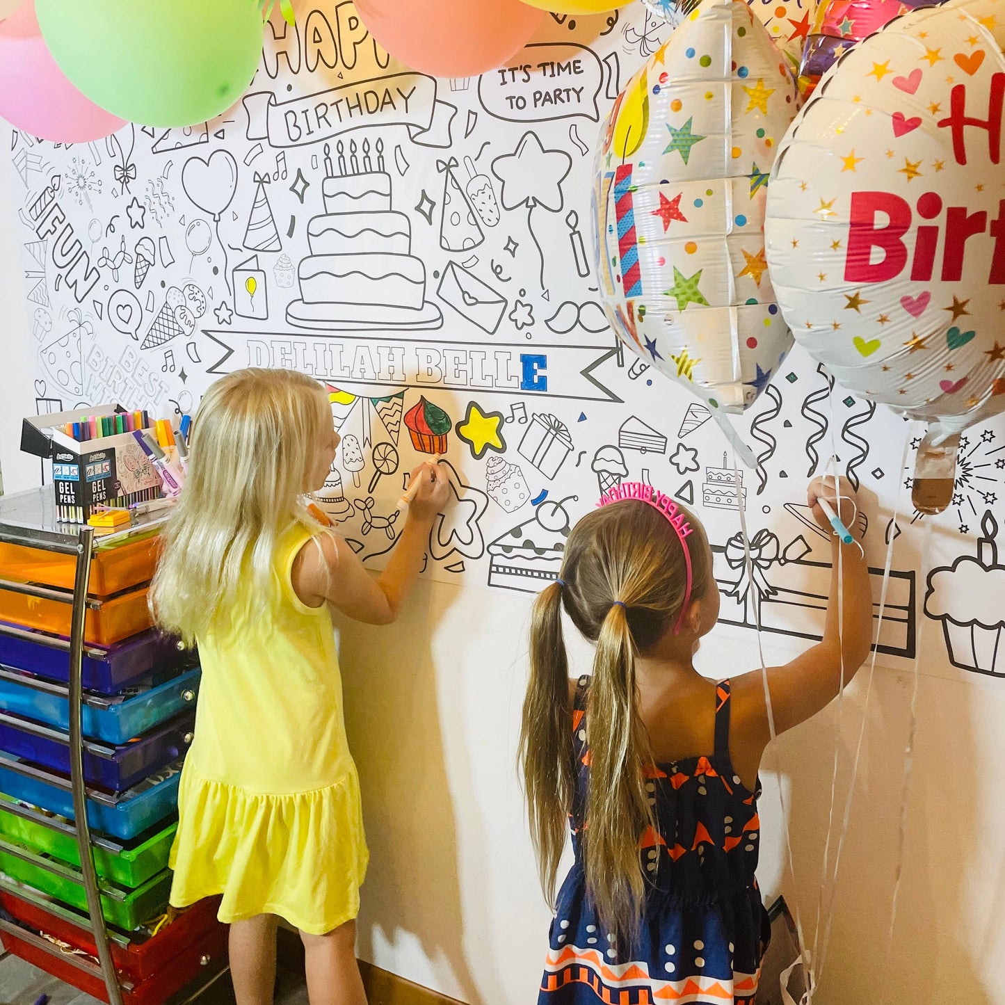 Birthday Party Coloring Tablecloth | Kids Activity