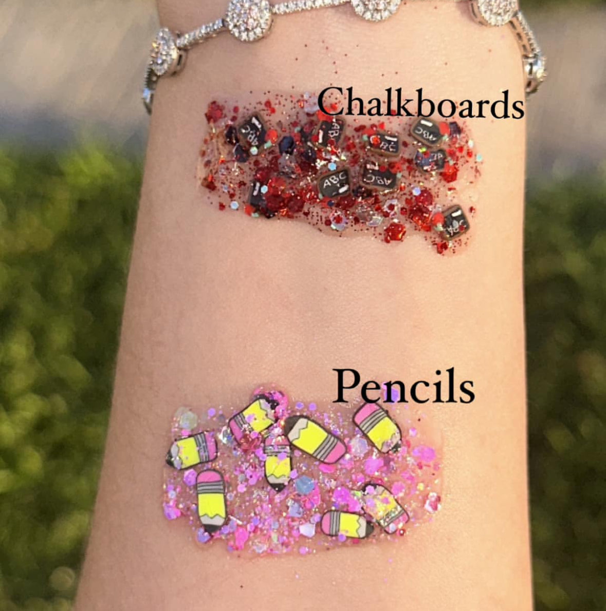 Back to school glitter hair gel