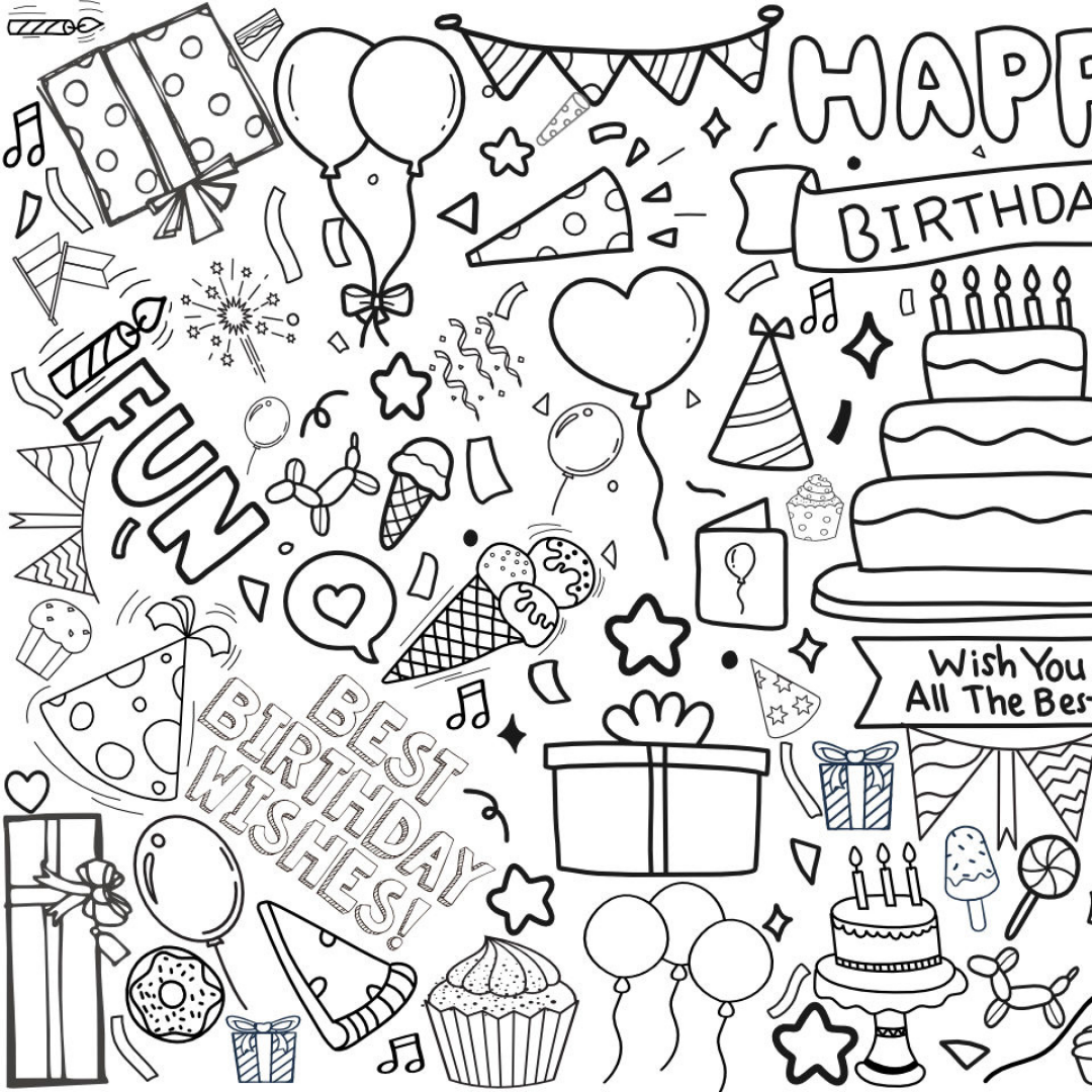 Birthday Party Coloring Tablecloth | Kids Activity