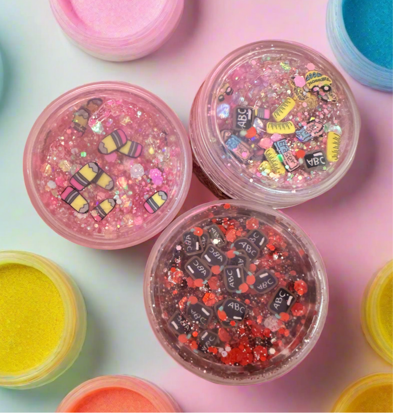 Back to school glitter hair gel