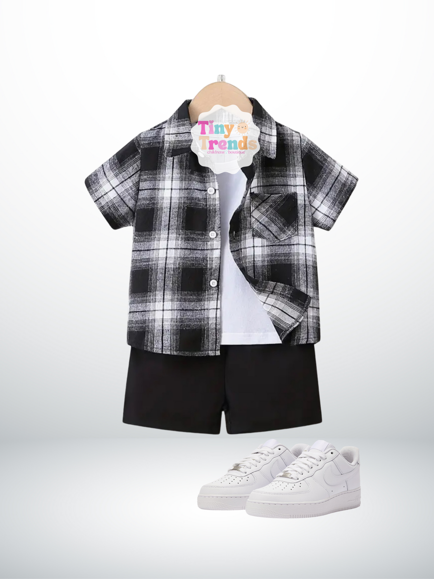 Plaid Shorts Set