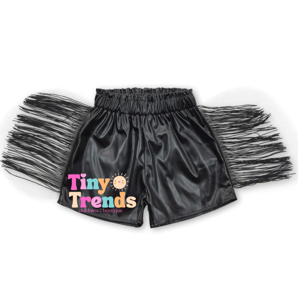 Pleather Tassle Shorts