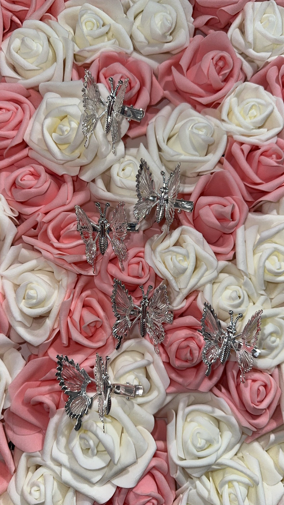 Silver Butterfly Clips