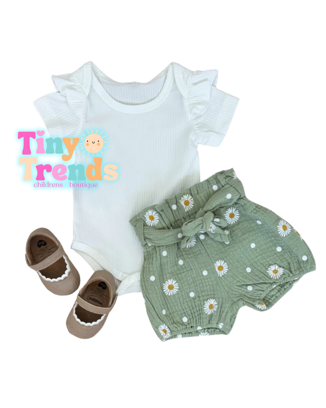 Sage Floral Shorts Set