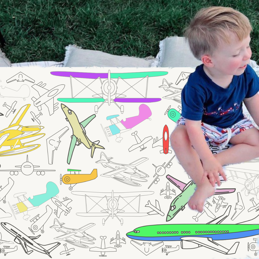 Airplane Coloring Tablecloth