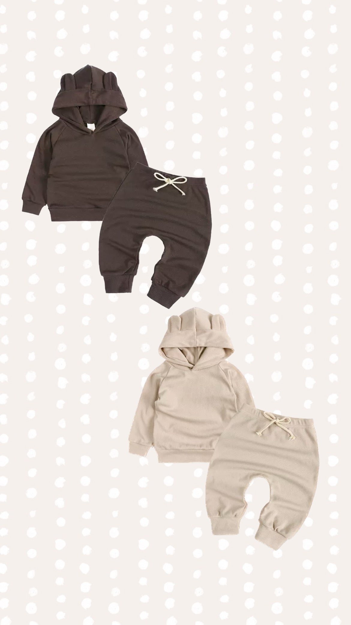 Unisex Bear Hoodie Set