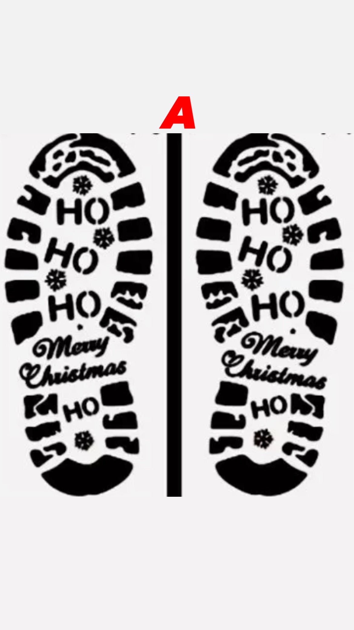 Santa footprint stencil