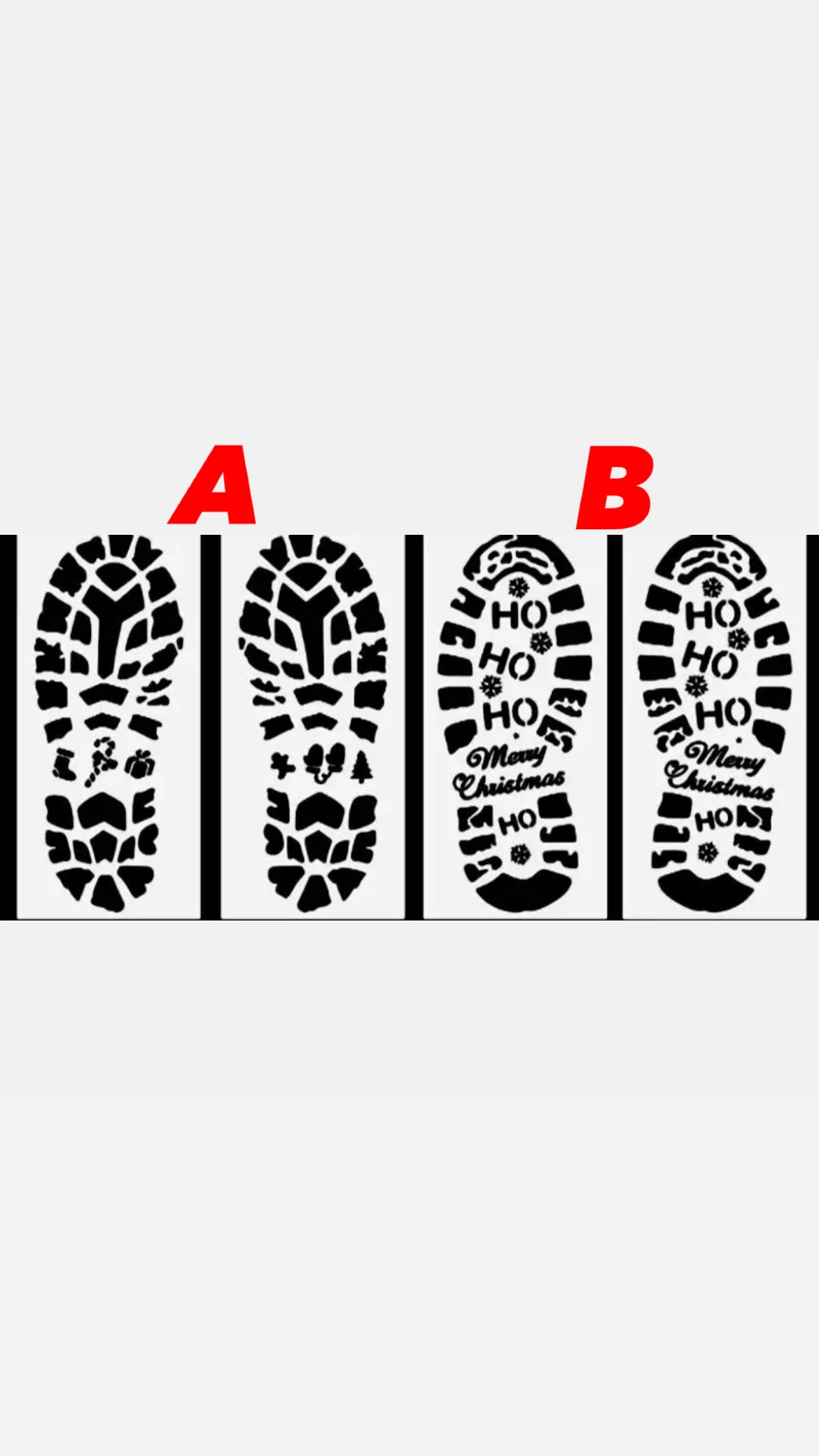 Santa footprint stencil