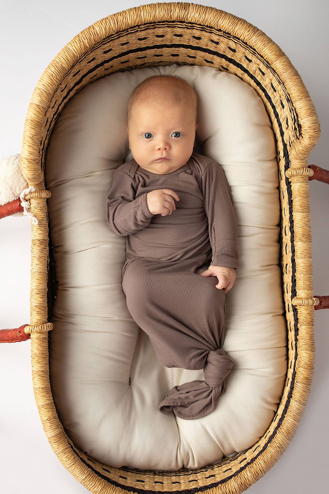 Cocoa Knotted Newborn Gown + Hat