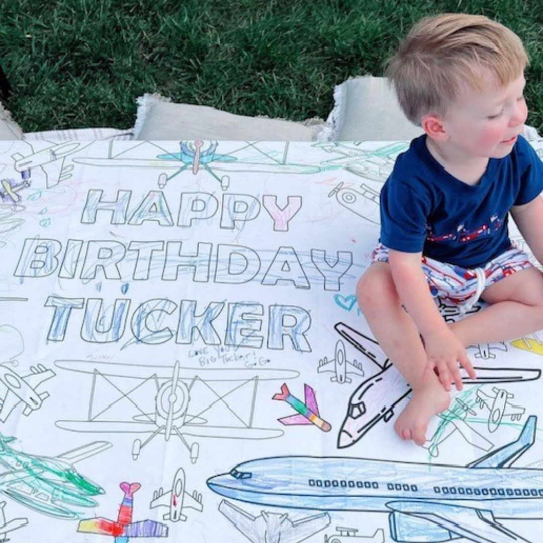 Airplane Coloring Tablecloth