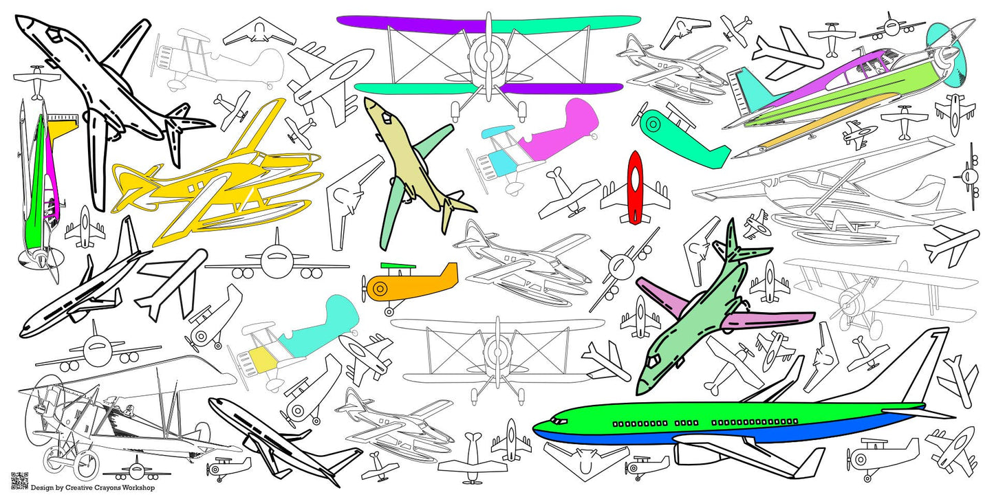 Airplane Coloring Tablecloth
