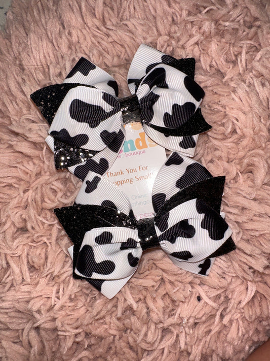 Cow Print Piggies Bow