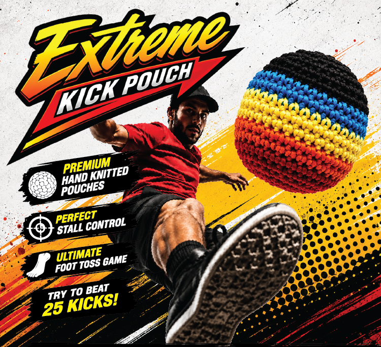 Extreme Retro Hand-Knitted Kick Pouch Footbag