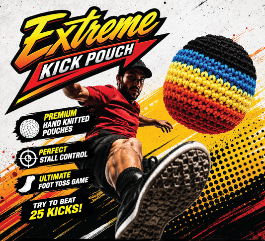 Extreme Retro Hand-Knitted Kick Pouch Footbag