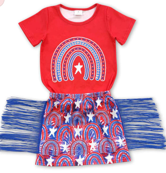 4th Of July Rainbow Skirt