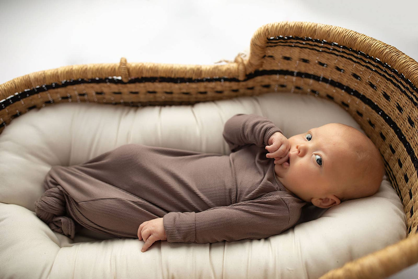 Cocoa Knotted Newborn Gown + Hat