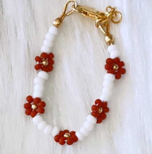 Terracotta Flower Beaded Bracelet