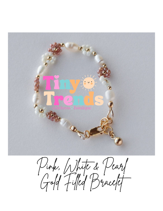 Pink Pearl Gold Filled Bracelet