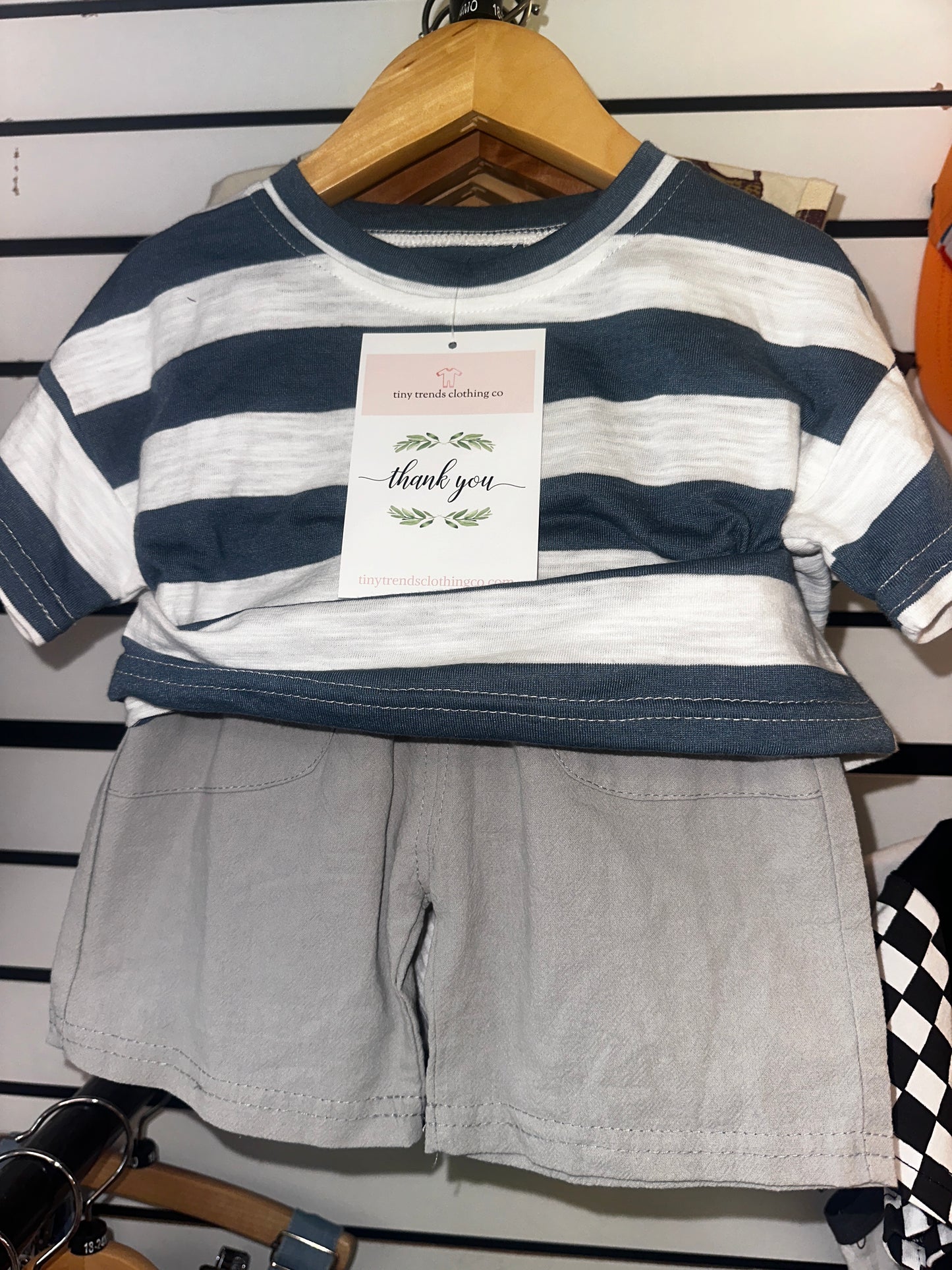 Boys Blue Striped Set