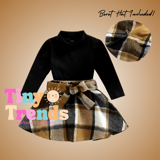 Paris Skirt Set W/Baret