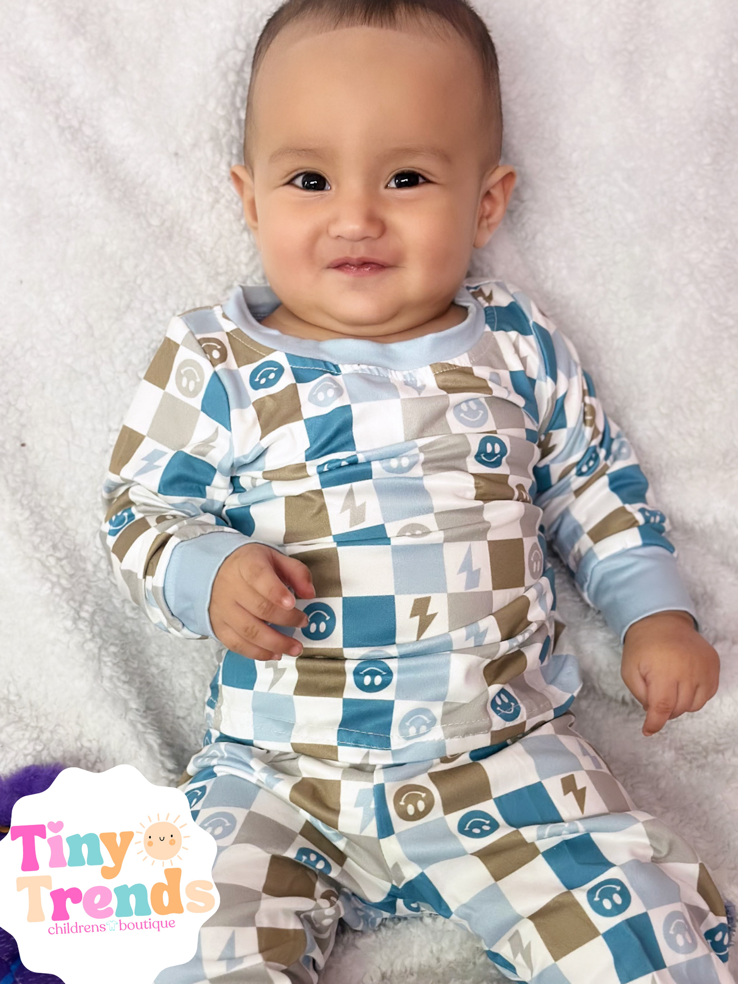 Smiley Checkered Blue Set