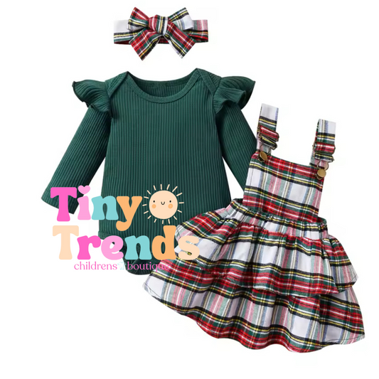 Christmas Baby Suspender Skirt