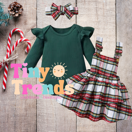 Christmas Baby Suspender Skirt