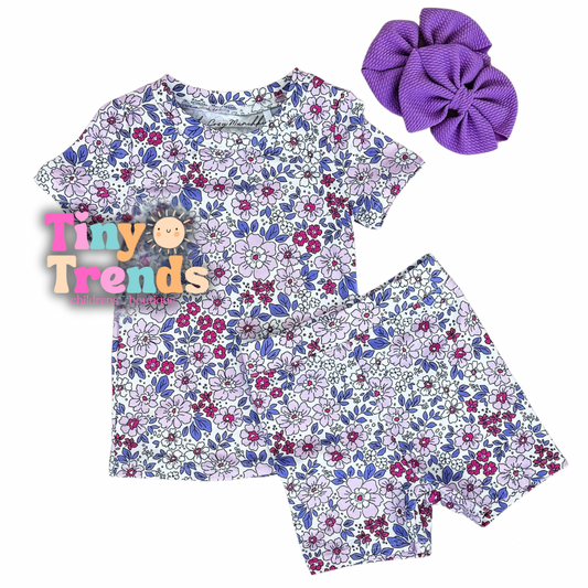 Violet Floral Comfort Set
