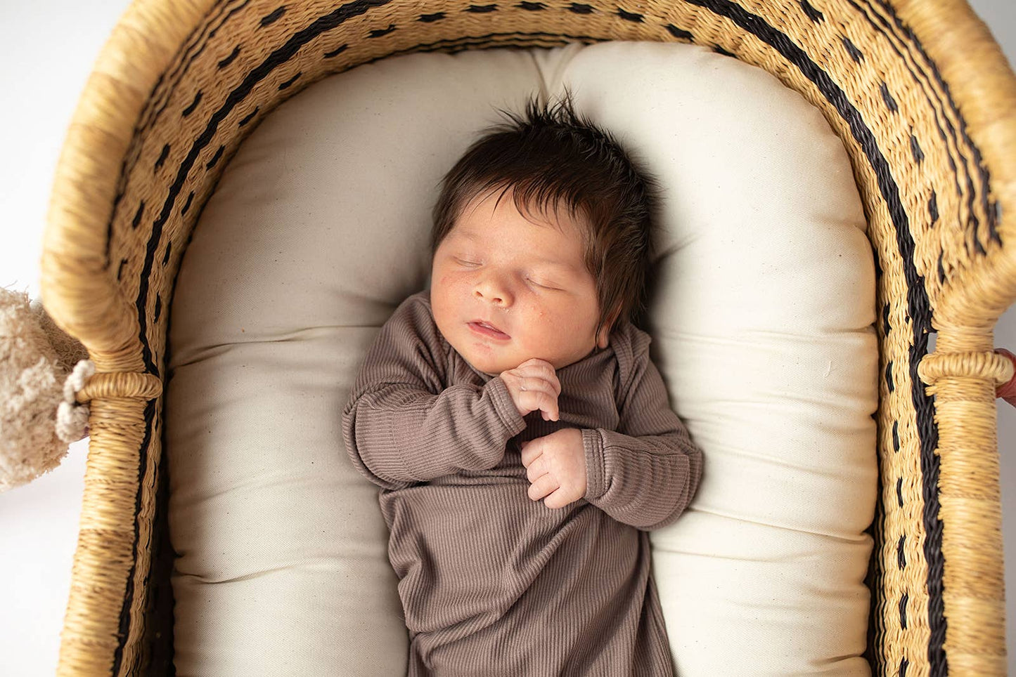 Cocoa Knotted Newborn Gown + Hat
