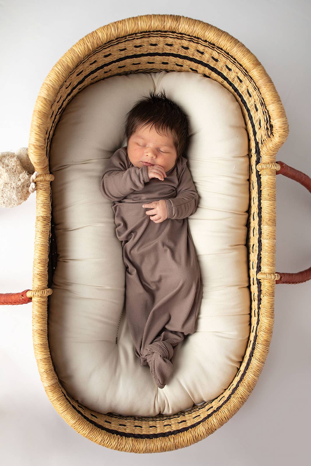 Cocoa Knotted Newborn Gown + Hat