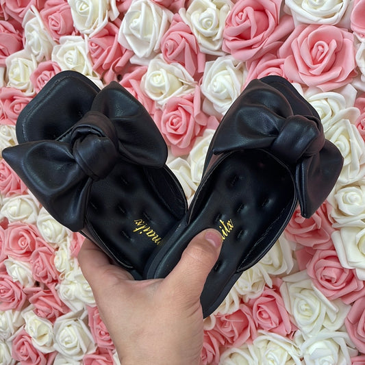 Black Bow Sandals