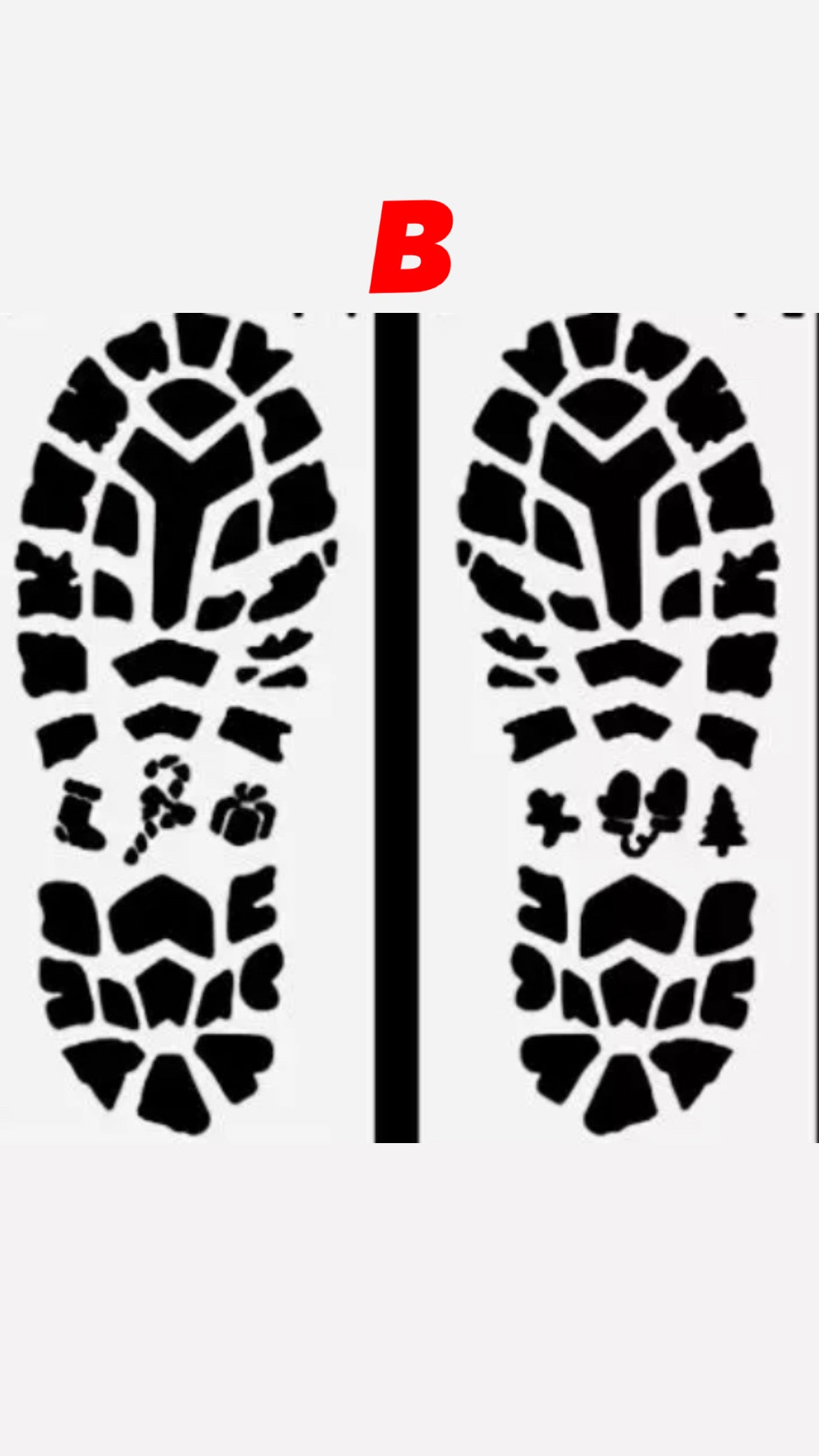 Santa footprint stencil