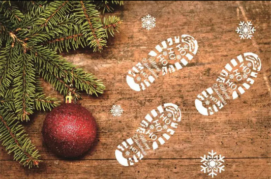 Santa footprint stencil