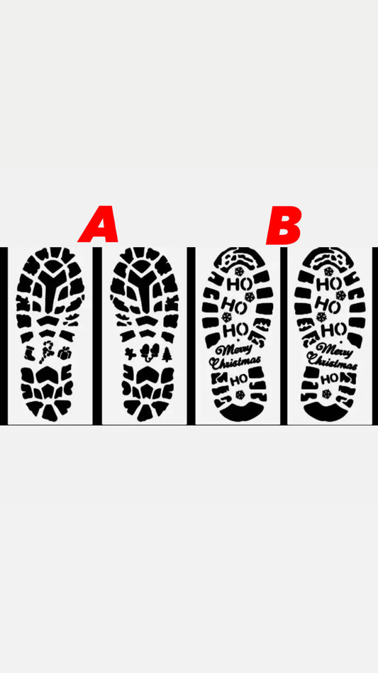 Santa footprint stencil